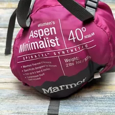 Sleeping Bag MARMOT Aspen Minimalist 40 Womens Regular 75 x 30 W/ Stuff Sack W