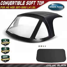 New Convertible Soft Top for MG MGB 1971 1972-1980 Black w/ 3Pcs Plastic Windows