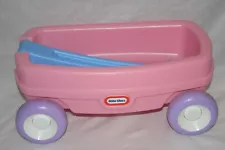 Vintage Little Tikes Tykes Pink Wagon Pull Behind Doll GUC HTF