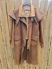 Koolah Long Coat Oilskin Western Cowboy Outback Duster Waxed Cotton Mens XL