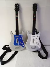 Lot Of 2 Wii Guitar Hero Psychlone PSE6300B Silver Wireless Guitar - working