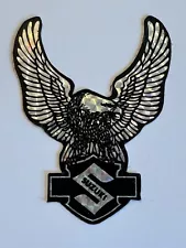 1970s 80s Suzuki Motorcycle Reflective Eagle Wings Logo Sticker Silver Rare