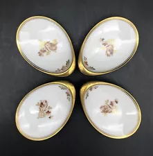 Set of 4 Royal Copenhagen Golden Basket Ashtrays