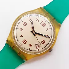 1998 Swiss Made Date Swatch Quartz Watch, Vintage 90s Swatch Watches for Sale