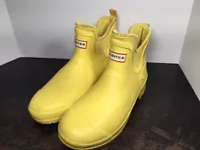 Hunter Target Rubber Rain Ankle Chelsea Boots Women's Size 8 Yellow