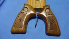 Original Taurus Model 85 Checkered Brazilian Walnut Brass Medallion Pistol Grips