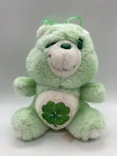 Vintage Care Bears Goodluck Good Luck Bear Green Plush Soft Toy 6.5" Kenner 1984