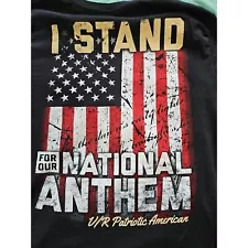 Nine Line Mens Medium Black Shirt I Stand For Our National Anthem American Flag