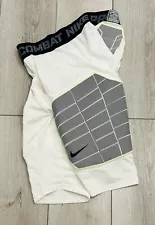 Men’s Nike Pro Combat Football Padded Compression Girdle White Shorts - Size XL