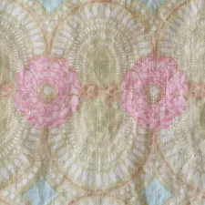 Raoul Textiles Amijao Linen Fabric Remnant 56”L x 25”W Sea Colorway Celadon Pink