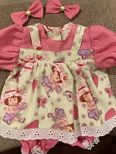 Cabbage Patch 16" Strawberry Shortcake jumper style dress panties2 hairbow 4piec