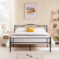 Metal Bed Frame Heavy Duty Steel Platform with Headboard Twin/Full/Queen Size