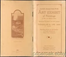 Catalogue For 1934 Santa Cruz, California Art Exhibit Of Paintings