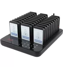 Restaurant Pager Wireless Calling System w/30 Beepers - Buzzer, Vibration, Flash