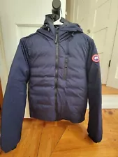 Canada Goose Lodge Hoody Down Jacket Coat Atlantic Navy Small