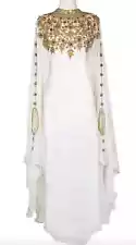 SALE Luxury Bedded Crystal Work Moroccan Dubai Kaftan Wedding Bridesmaid Dress