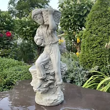 21" Italian Garden Statuary Large Outdoor Concrete Man Statue Cement Ornament