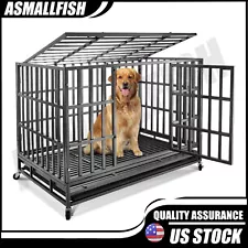 Heavy Duty Dog Kennel Pet Iron Crate Cage 47 inch New