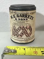 Sealed W.E. Garrett & Sons Scotch Snuff Tin 1 1/4 oz 1.25 Rare Size Vintage Old