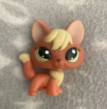 Littlest Pet Shop LPS #1028 orange yellow creme fox green eyes