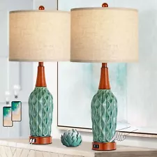 Vintage Table Lamps for Living Room Set of 2, Retro Bedside Lamp for Bedroom ...