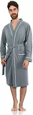 Bathrobe For Mens Knit Robe Lightweight Summer Cotton Blend Bathrobe NY Threads