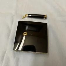Montblanc Meisterstuck inkwell Retired Black/Gold Crystal Pen Stand 146
