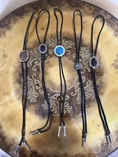 Fashion Stone Design Bolo Tie Lot Of 5 Pendant Necklace Dance Rodeo Western