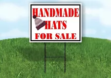 HANDMADE HATS FOR SALE RED HAT Yard Sign with Stand LAWN SIGN