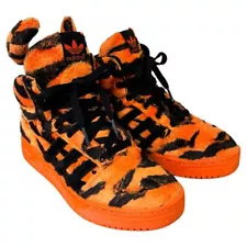 Size 5 - ADIDAS JEREMY SCOTT JS BENGAL TIGER TAIL SHOES Black Orange M29010