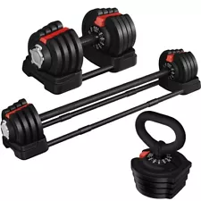 Adjustable Dumbbell Set 40lbs Dumbbells Used as Dumbbell/Kettlebell/Barbell