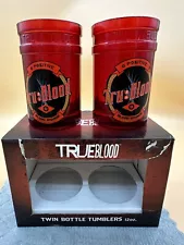 True Blood Twin Bottle Tumblers 12 oz HBO by Rabbit Tanaka Blood Red!