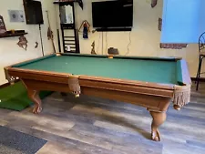 AMF Playmaster 8 ft 3 piece slate pool table solid oak excellent condition