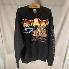 VTG Chevy Tough Bulldog Black Pullover Sweatshirt Size M Made in USA Chevrolet