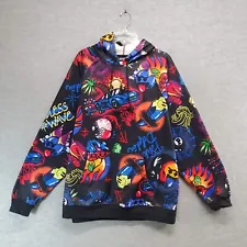 Pink Dolphin Men Sweatshirt XL Black Hoodie Airbrush Hallucinations Graffiti