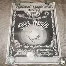 VINTAGE MAGIC SHOW POSTER HONORING HARRY HOUDINI RARE