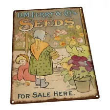 Seeds For Sale Here Vintage Advertisement Metal Sign; Decor for Porch or Patio