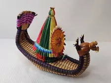 TOTORA REED 7" HANDMADE BOAT, UROS FLOATING ISLANDS, LAKE TITICACA, PERU VTG