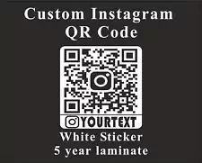 CUSTOM Instagram QR Code Labels Printed 1" - 12" (choose size) (Vinyl Stickers)