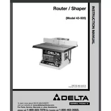 Delta 43-505 Router Shaper Owner Manual 18 pages for year 2001 Com Bound