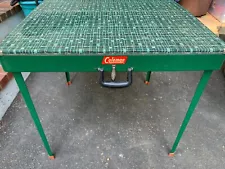 1950 Vintage Coleman Folding Metal 24”x 26”x 25h Vintage Camp Picnic Table