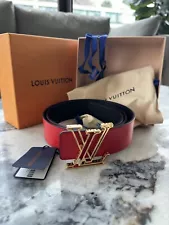 AUTHENTIC Louis Vuitton Virgil Abloh LV Millionaire 40mm Reversible Red Belt