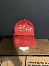 Vintage Ball State University Red Hat Snapback Ball U