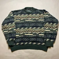 Vintage Bachrach Coogi Style Textured Sweater Multicolor XL 80s 90s Hip Hop