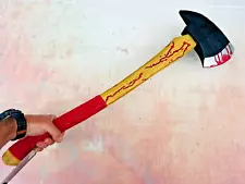 Bloody Fire Axe Foam Movie Prop Long Hatchet Firemans Axe PU Halloween Accessory