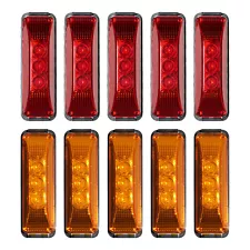 10X 3.9in Trailer 3 LED Light Double Bulls eye Amber Clearance Light 12V USA New (For: Freightliner Argosy)