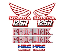 Decal set for 1989 Honda CR125 motorcycle, shrouds, fenders & swingarm CR 125