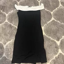 Y2K TEEZE ME Women Size 1 Black Off Shoulder Micro Mini Dress