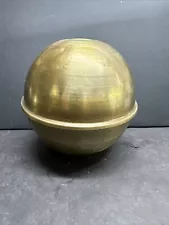 VINTAGE SOLID BRASS UNFINISHED SPUN BALL 6” DIAMETER 2 HALF PARTS