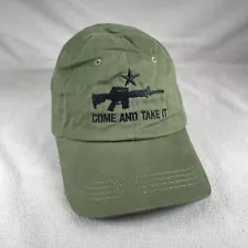 New ListingCome And Take It Hat Men OS Green Strapback Cap Olive Drab Embroidered Firearms